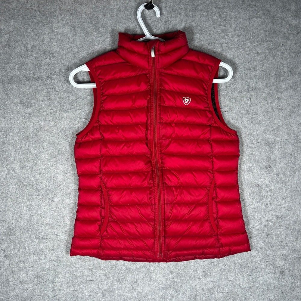 Ariat Vest Womens S Red Ideal Down Puffer Equestrian Western Outdoor Warm Gilet